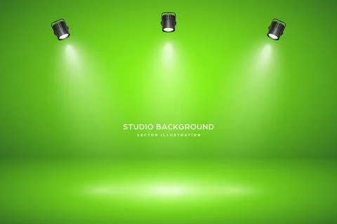 Empty green studio abstract background with spotlight effect. Product showcase 스톡 일러스트