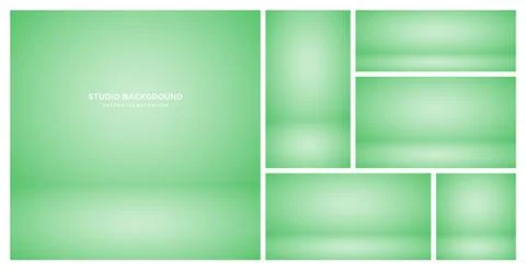 Empty green studio abstract backgrounds with spotlight effect. Product showcase Stock Illustration
