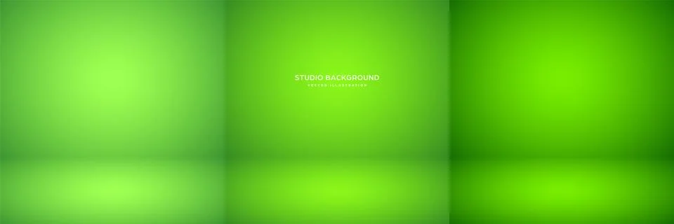 Empty green studio abstract backgrounds with spotlight effect. Product showcase Stock Illustration