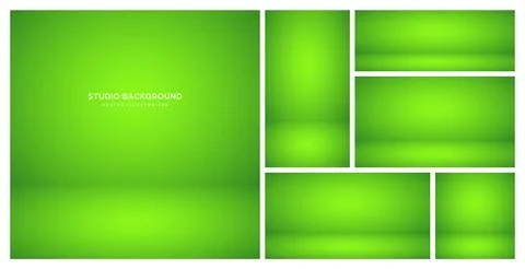 Empty green studio abstract backgrounds with spotlight effect. Product showcase Stock Illustration