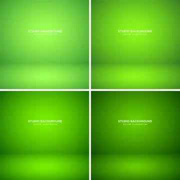 Empty green studio abstract backgrounds with spotlight effect. Product showcase Stock Illustration