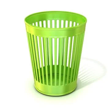 Empty green trash bin, garbage can Stock Illustration
