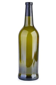 Empty green wine bottle Stock Photos