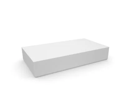 Empty grey cardboard box for your design. White isolated background Stock Photos