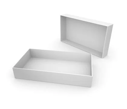 Empty grey cardboard box for your design. White isolated background Stock Photos