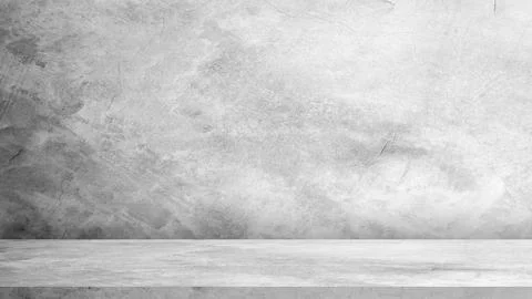 Empty grey cement wall floor and wall room loft style, Luxury backdrop, Per.. Stock Photos