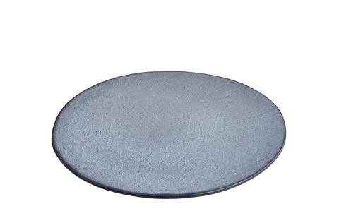 Empty grey ceramic plate isolated on the white background. classic grey plate, Stock Photos