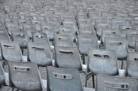 Empty grey chairs Fotos de archivo