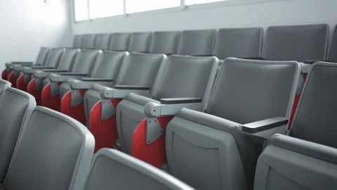 Empty Grey Row of Seats Video stock 109617353