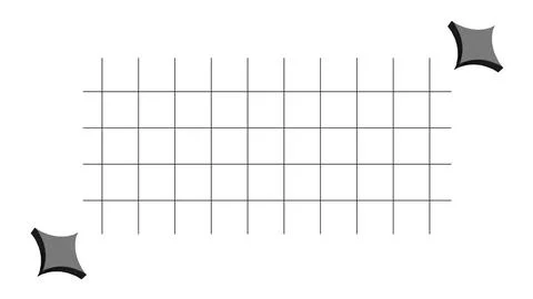Empty Grid with Corner Markers for Design Layouts. Stockillustratie