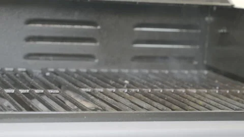 Empty grill on fire Stock Footage 160144399