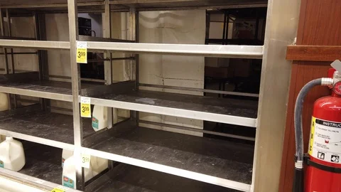 Empty Grocery Store - Milk Section Stock Footage 126486113