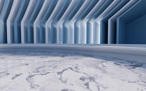 Empty ground with creative geometric structure background, 3d rendering. Stock Illustration