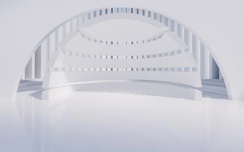 Empty ground with creative geometric structure background, 3d rendering. Illustrazione stock