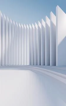 Empty ground with creative geometric structure background, 3d rendering. Stock Illustration