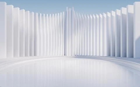 Empty ground with creative geometric structure background, 3d rendering. Stock Illustration