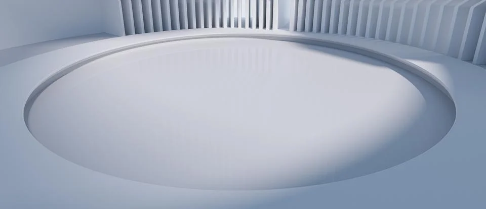 Empty ground with creative geometric structure background, 3d rendering. Stock Illustration