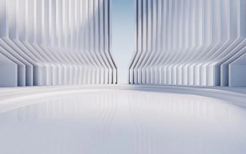 Empty ground with creative geometric structure background, 3d rendering. Stock Illustration