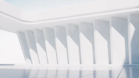 Empty ground with white building background, 3d rendering. Stock Footage 324679152