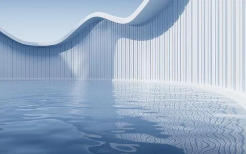 Empty ground with white building background, 3d rendering. Ilustración de archivo