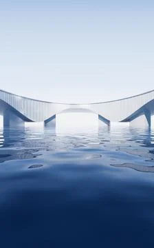 Empty ground with white building background, 3d rendering. Illustrazione stock