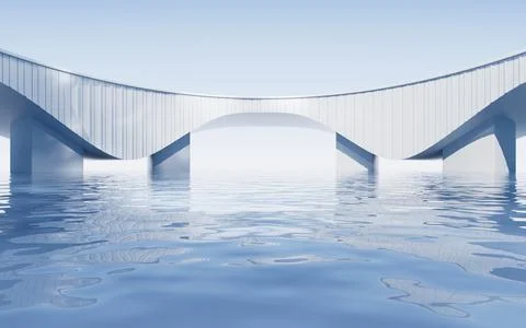 Empty ground with white building background, 3d rendering. Ilustración de archivo