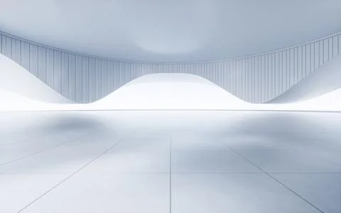 Empty ground with white building background, 3d rendering. Ilustración de archivo