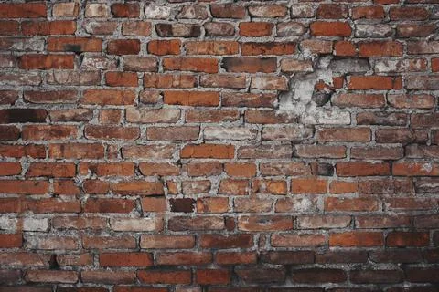 Empty grunge brick wall background , copy space . Stock Photos