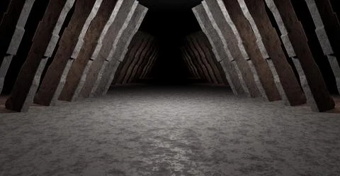 Empty Grunge Empty Dark Rusty Showroom With Pillars Gray Banner Background Wa Иллюстрация