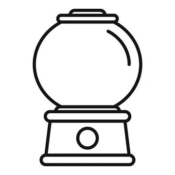 Empty gumball machine dispensing nothing icon vector outline Stock Illustration