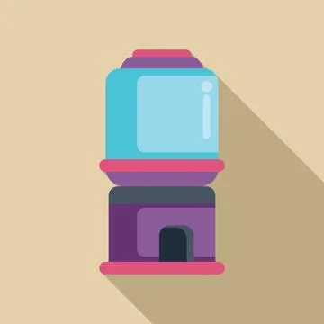 Empty gumball machine displaying nothing inside with long shadow Stock Illustration