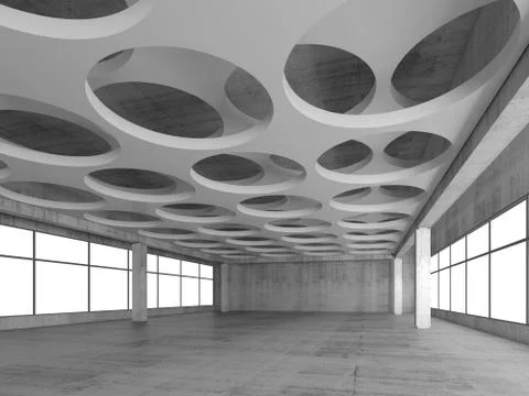 Empty hall interior background, 3d render Stock Illustration