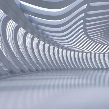 Empty hall in a modern building, 3D Rendering Ilustración de archivo