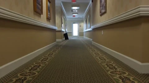 Empty hallway of an assisted living facility Stockbeeldmateriaal 51201459