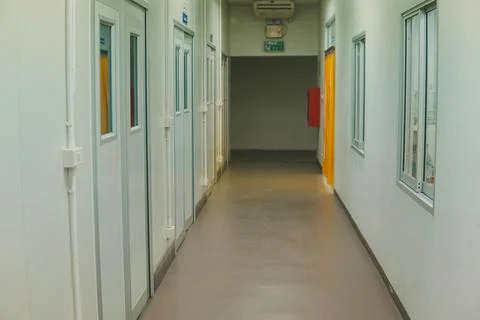 Empty hallway in the factory Stock Photos