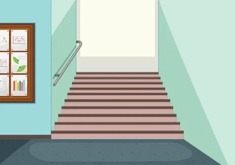 Empty hallway staircase background Ilustración de archivo
