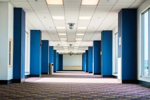 Empty hallway viewed from floor level Stock Photos