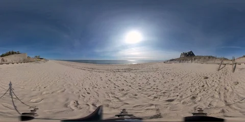 Empty Hamptons Beach 360 Footage Stock-Footage 129974905