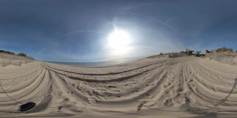 Empty Hamptons Beach 360 Footage Stock-Footage 129978504