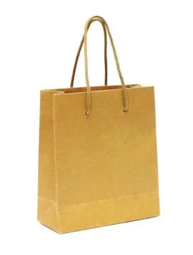 Empty hand  bag from recycle paper Stock Photos
