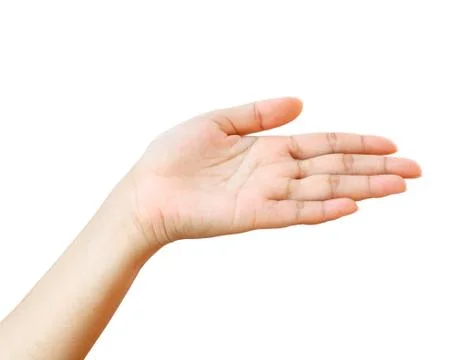 Empty hand isolated on white background Stock Photos