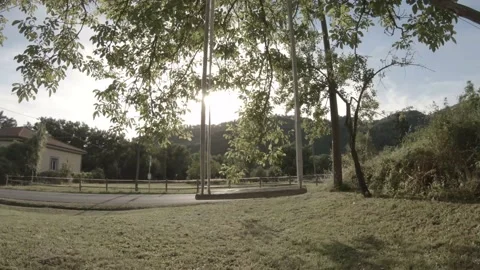 Empty hand-made swing in Tuscany (Italy) Stock Footage 156591745