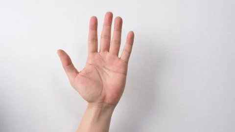 Empty hand on white background. Stock Photos