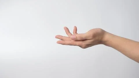 Empty hand on white background. Stock Photos