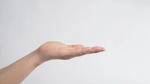 Empty hand on white background. Stock Photos