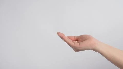 Empty hand on white background. Stock Photos