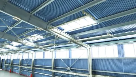Empty Hangar delivery warehouse 3d render illustration Illustrazione stock
