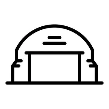 Empty hangar icon, outline style Illustrazione stock