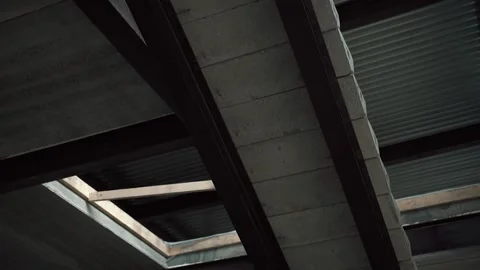 An empty hangar under construction Stock Footage 134491108