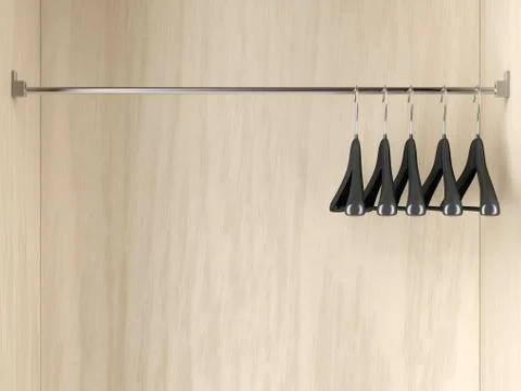Empty hangers in the wardrobe Stock Illustration